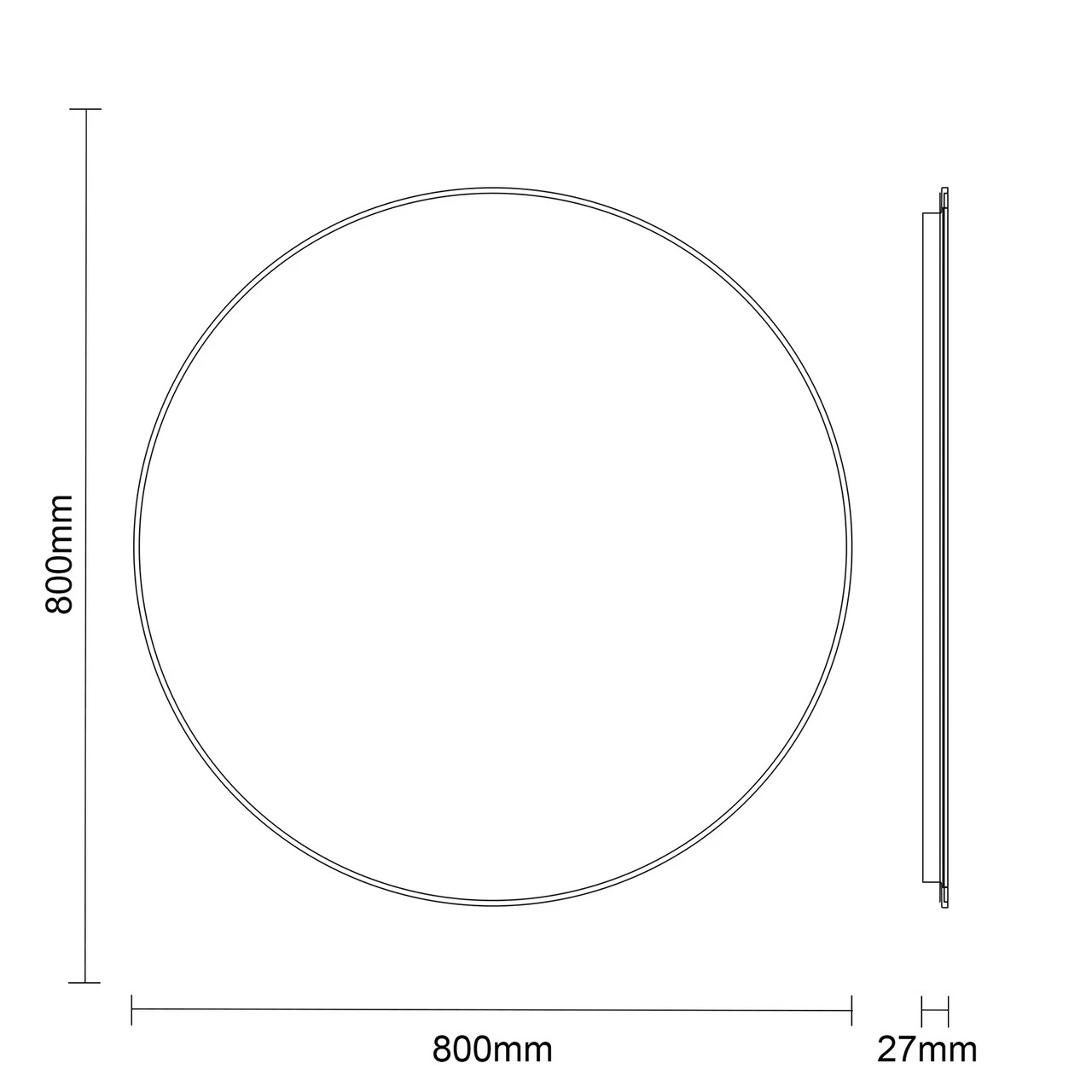 Annona 800mm Round Illuminted LED Mirror With Demister - Image 4