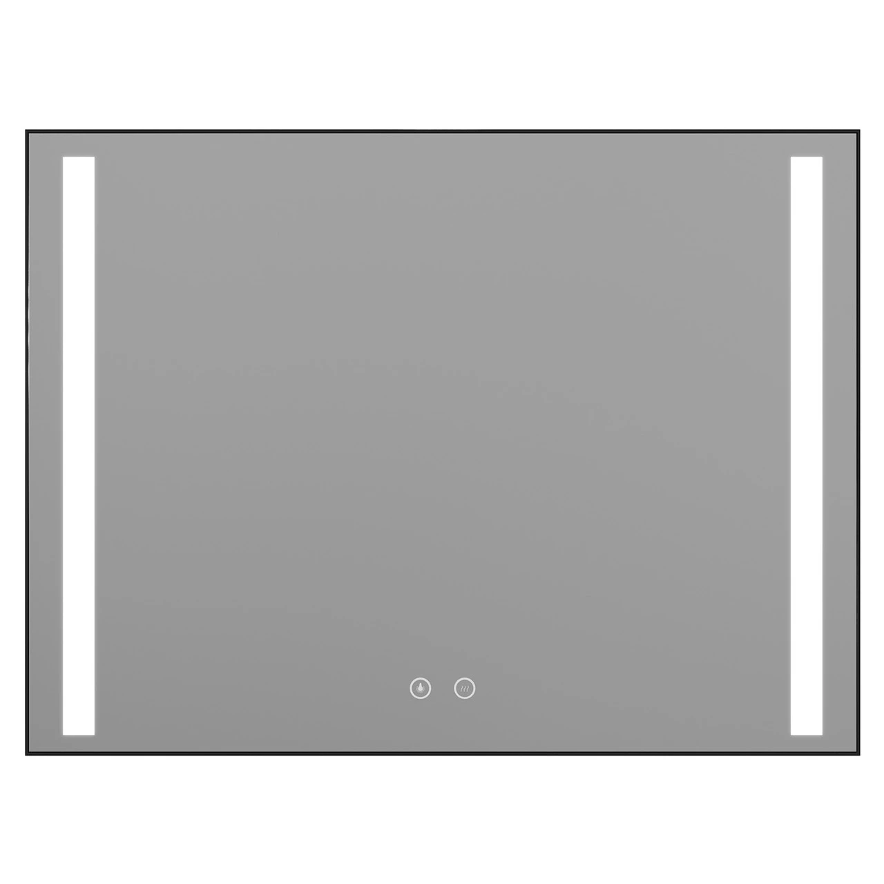 Colore Black Aluminium Framed 800mm X 600mm Illuminated LED Mirror With Demister - Image 2