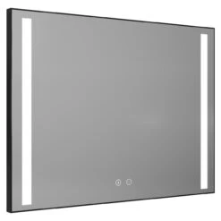 Colore Black Aluminium Framed 800mm X 600mm Illuminated LED Mirror With Demister -Luxury Bathroom Shop colore black aluminium framed 800mm x 600mm illuminated led mirror with demister left 10568.1658132911
