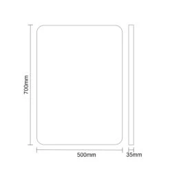 Colore Matt Black 500mm X 700mm Illuminated LED Mirror With Demister -Luxury Bathroom Shop colore matt black 500mm x 700mm illuminated led mirror with demister line side 84834.1668443101