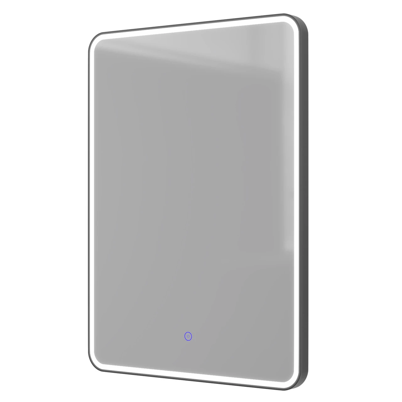 Colore Matt Black 500mm X 700mm Illuminated LED Mirror With Demister