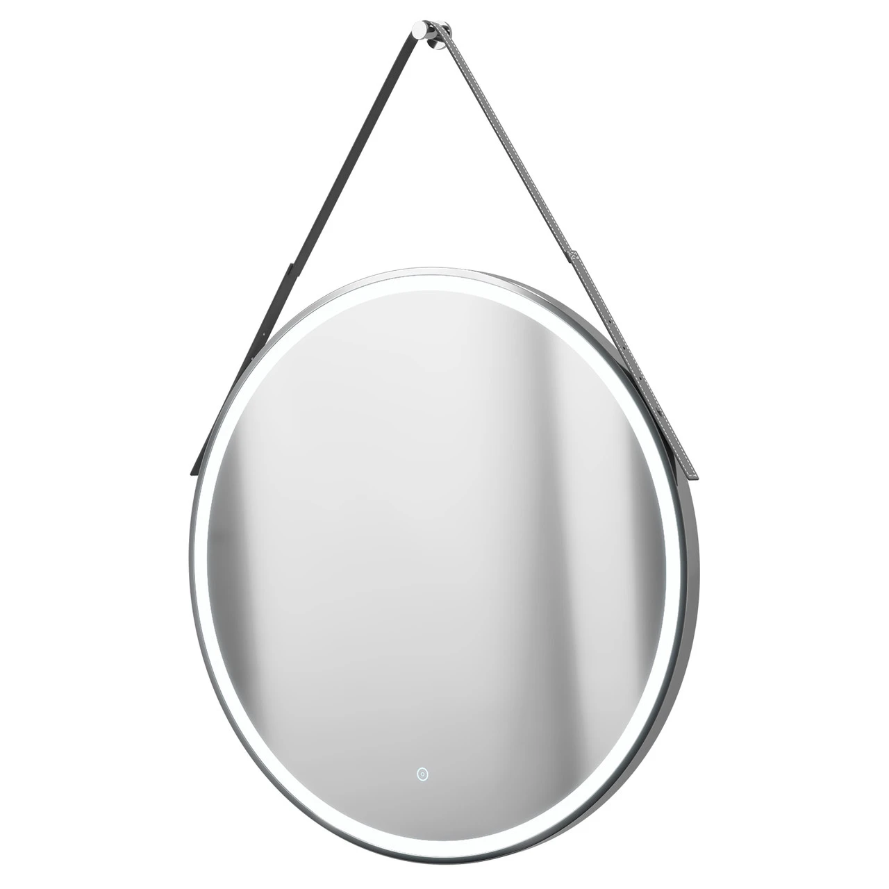 Colore Polished Chrome Frame With Grey Strap 800mm Round Illuminated LED Mirror With Demister And Touch Sensor 3 Colore Polished Chrome Frame With Grey Strap 800mm Round Illuminated LED Mirror With Demister And Touch Sensor