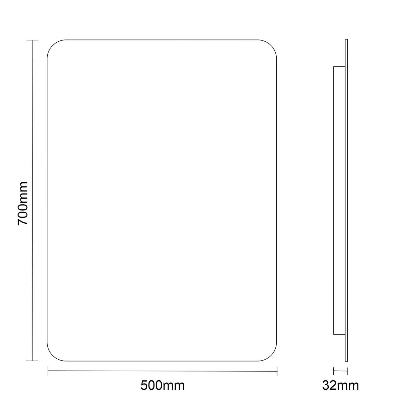 Fortuna 500mm X 700mm Illuminated LED Mirror With Demister 6 Fortuna 500mm X 700mm Illuminated LED Mirror With Demister - Image 4