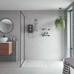 Gainsborough Slim Duo Electric Shower (Piano Black) 8.5kw - GSDPB85 -Luxury Bathroom Shop gainsborough slim duo electric shower piano black 8 5kw gsdpb85 4