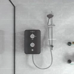 Gainsborough Slim Duo Electric Shower (Piano Black) 9.5kw - GSDPB95 -Luxury Bathroom Shop gainsborough slim duo electric shower piano black 9 5kw gsdpb95 1