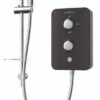 Gainsborough Slim Duo Electric Shower (Piano Black) 9.5kw - GSDPB95 -Luxury Bathroom Shop gainsborough slim duo electric shower piano black 9 5kw gsdpb95