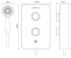 Gainsborough Slim Duo Electric Shower (White) 10.5kw - GSD105 16 Gainsborough Slim Duo Electric Shower (White) 10.5kw - GSD105 -Luxury Bathroom Shop gainsborough slim duo electric shower white 10 5kw gsd105 5