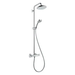Hansgrohe Croma 220 Showerpipe Thermostatic Mixer With Overhead - 27185000