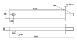 Hudson Reed Large Rectangular Shower Arm - Arm12 -Luxury Bathroom Shop hudson reed large rectangular shower arm arm12