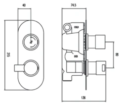 Hudson Reed Reign Twin Conc Thermo Valve Rt Plt - Rei3410 -Luxury Bathroom Shop hudson reed reign twin conc thermo valve rt plt rei3410
