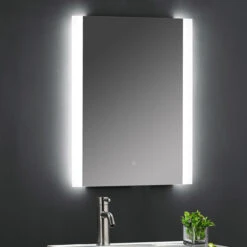 Hudson Reed Silver 700mm X 500mm Ambient Touch Sensor Mirror - LQ601 -Luxury Bathroom Shop hudson reed silver 700mm x 500mm ambient touch sensor mirror lq601 roomset 43570.1664539162