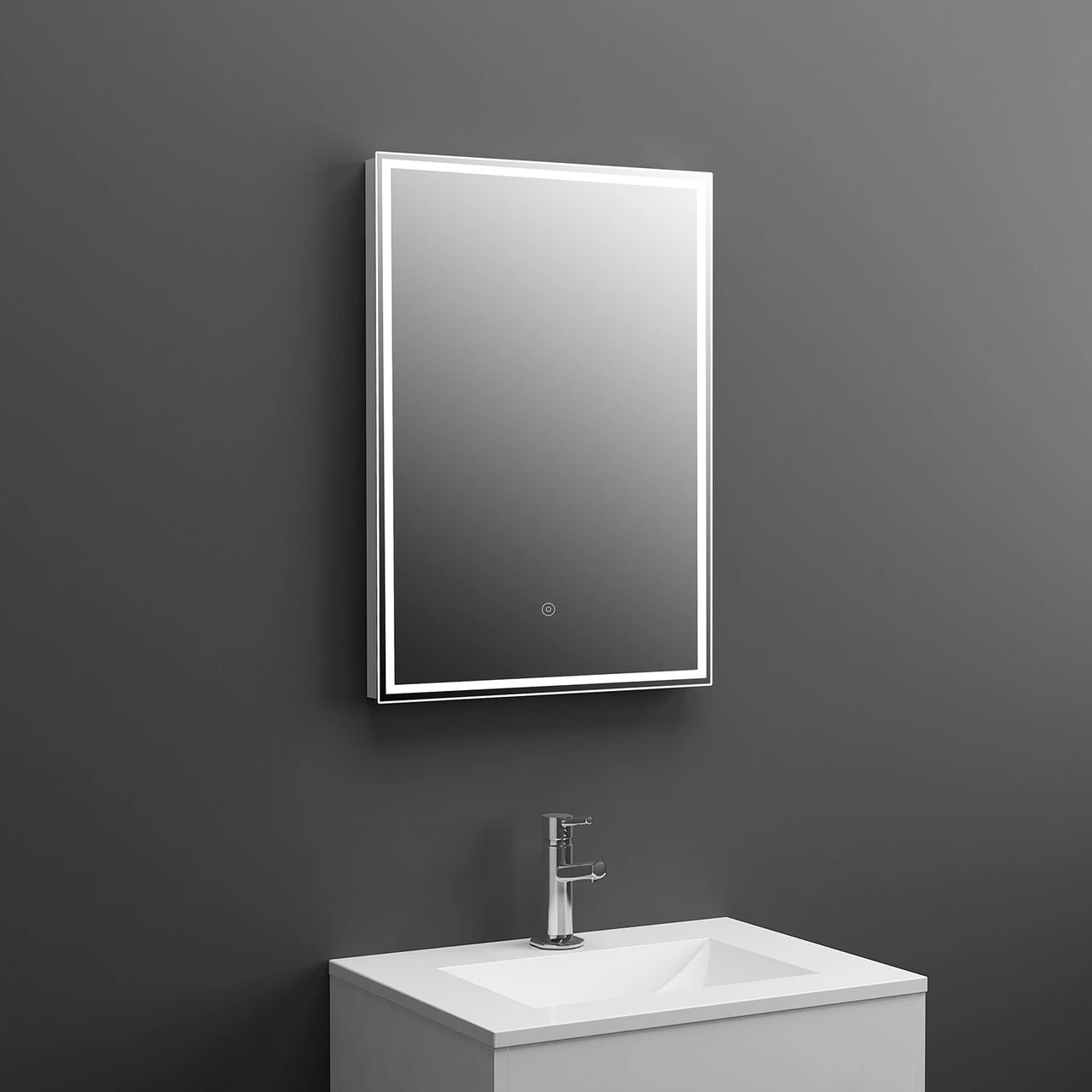 Hudson Reed Silver 700mm X 500mm Touch Sensor LED Mirror With Demister - LQ502 - Image 3