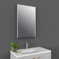 Hudson Reed Silver 700mm X 500mm Touch Sensor LED Mirror With Demister - LQ503 7 Hudson Reed Silver 700mm X 500mm Touch Sensor LED Mirror With Demister - LQ503 -Luxury Bathroom Shop hudson reed silver 700mm x 500mm touch sensor led mirror with demister lq503 roomset 69111.1664539525