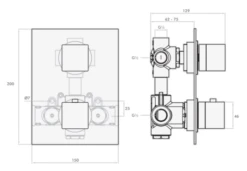 Inta Mio Thermostatic Concealed Shower With Flexible Slide Rail Kit - Mi40014cp -Luxury Bathroom Shop inta mio thermostatic concealed shower with flexible slide rail kit mi40014cp