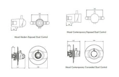 Inta Mood Contemporary Exposed Dual Control Thermostatic Shower Valve - 90014Cp -Luxury Bathroom Shop inta mood contemporary exposed dual control thermostatic shower valve 90014cp 1