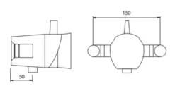Inta Mood Contemporary Exposed Dual Control Thermostatic Shower Valve - 90014Cp