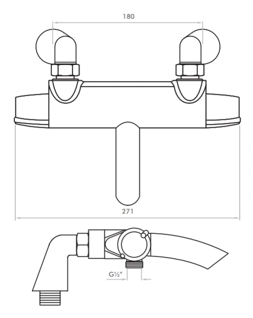 Inta Sulis Thermostatic Bath Shower Mixer With Deck Mounting Legs. 3 Inta Sulis Thermostatic Bath Shower Mixer With Deck Mounting Legs.