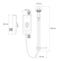 Mira Advance Electric Shower 8.7Kw Flex - 1.1785.003 -Luxury Bathroom Shop mira advance electric shower 8 7kw flex 1 1785 003 3