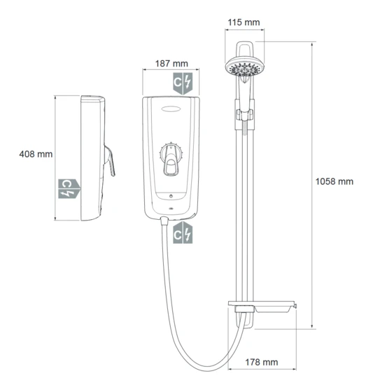 Mira Advance Electric Shower 9.8Kw Flex - 1.1785.004 6 Mira Advance Electric Shower 9.8Kw Flex - 1.1785.004 - Image 4
