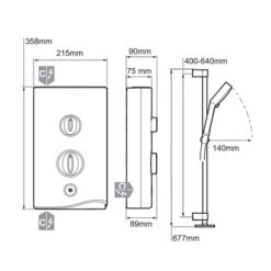 Mira Sport 9.0Kw Electric Shower White/Chrome - 1.1746.002 -Luxury Bathroom Shop mira sport 9 0kw electric shower white chrome 1 1746 002 1