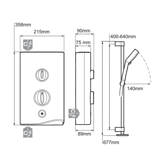 Mira Sport 9.8Kw Electric Shower White/Chrome - 1.1746.003 5 Mira Sport 9.8Kw Electric Shower White/Chrome - 1.1746.003 - Image 3