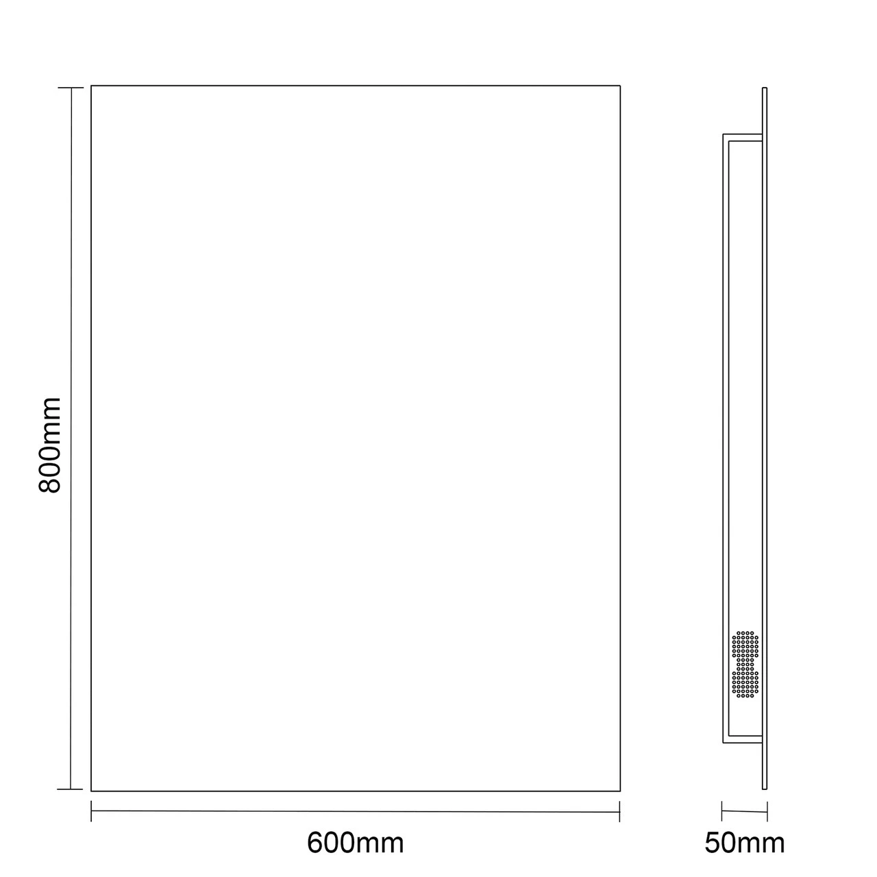 Perses 600mm X 800mm Bluetooth Mirror With Demister - Image 4
