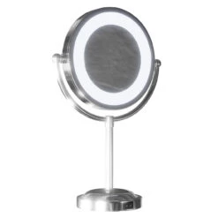 Polished Chrome 190mm Round Illuminated 3x Magnification Swivel Vanity Mirror -Luxury Bathroom Shop polished chrome 190mm round illuminated 3x magnification swivel vanity mirror left 36785.1652444500