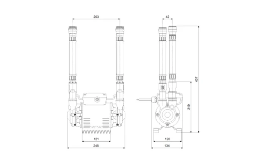 Grundfos Amazon 2.0 Bar Positive Twin Impeller Brass Heavy Duty Regenerative Shower Pump - 96787462 4 Grundfos Amazon 2.0 Bar Positive Twin Impeller Brass Heavy Duty Regenerative Shower Pump - 96787462 - Image 2