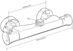 Universal Thermostatic Bar Mixer (Top Outlet) Chrome - SD-BVALVE-1002 -Luxury Bathroom Shop thermostatic bar mixer top outlet chrome sd bvalve 1002 spare part 1