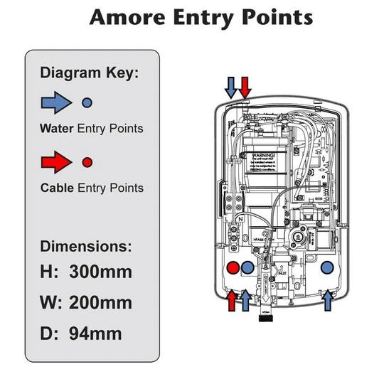 Triton Amore Electric Shower Brushed Steel 8.5Kw - Aspamo8brstl 5 Triton Amore Electric Shower Brushed Steel 8.5Kw - Aspamo8brstl - Image 3
