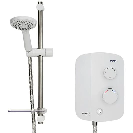 Triton AS2000SR Thermostatic Power Shower White/Chrome - TAS2000SR 3 Triton AS2000SR Thermostatic Power Shower White/Chrome - TAS2000SR