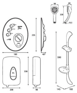 Triton T300si Remote Electric Shower 8.5Kw White/Chrome - Sp3008si 5 Triton T300si Remote Electric Shower 8.5Kw White/Chrome - Sp3008si -Luxury Bathroom Shop triton t300si remote electric shower 8 5kw white chrome sp3008si 1