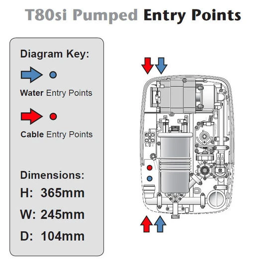 Triton T80si Pumped Electric Shower 8.5Kw - Sp8p08si 4 Triton T80si Pumped Electric Shower 8.5Kw - Sp8p08si - Image 2
