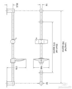 Triton Venus Shower Rail Kit (Chrome) - ASPVENRR -Luxury Bathroom Shop triton venus shower rail kit chrome aspvenrr
