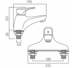 Vado 2 Hole Bath Filler Single Lever - CHE-137/SL-C/P -Luxury Bathroom Shop vado 2 hole bath filler single lever che 137 sl c p 1