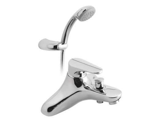 Vado 2 Hole Bath Shower Mixer Single Lever Wall Mounted With Shower Kit - CHE-130/SL+K-C/P 3 Vado 2 Hole Bath Shower Mixer Single Lever Wall Mounted With Shower Kit - CHE-130/SL+K-C/P