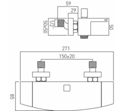 Vado Bath Shower Mixer Wall Mounted - SUM-123-C/P -Luxury Bathroom Shop vado bath shower mixer wall mounted sum 123 c p