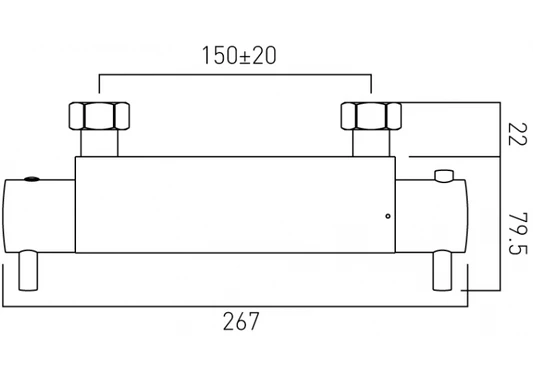 Vado Celsius 3/4"" Exposed Thermostatic Shower Valve Wall Mounted (Chrome) - Cel-149-3/4-C/P 4 Vado Celsius 3/4"" Exposed Thermostatic Shower Valve Wall Mounted (Chrome) - Cel-149-3/4-C/P - Image 2