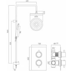 Vado Celsius Concealed 2 Handle Thermostatic Shower Valve - WG-CELBOXSQ/RRK-C/P 5 Vado Celsius Concealed 2 Handle Thermostatic Shower Valve - WG-CELBOXSQ/RRK-C/P -Luxury Bathroom Shop vado celsius concealed 2 handle thermostatic shower valve wg celboxsq rrk c p
