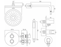 Vado Celsius Round Concealed 2 Outlet Thermostatic Shower Vavle - Wg-Celbox/4-C/P 5 Vado Celsius Round Concealed 2 Outlet Thermostatic Shower Vavle - Wg-Celbox/4-C/P -Luxury Bathroom Shop vado celsius round concealed 2 outlet thermostatic shower vavle wg celbox 4 c p