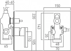 Vado Concealed Shower Valve With Diverter Single Lever Wall Mounted- NOT-147-C/P -Luxury Bathroom Shop vado concealed shower valve with diverter single lever wall mounted not 147 c p 1