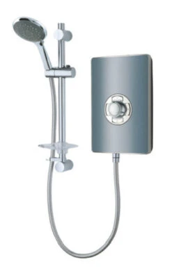 Vado Elegance Fashion Led Modern Design Electric Shower With Soft Press Illuminated Buttons 9.5Kw (Grey And Chrome) - Els-Ele-95-Gre