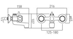 Luxury Bathroom Shop -Luxury Bathroom Shop vado exposed bath shower mixer wall mounted with 3 4 threaded outlet without rigid riser cross handle ast 221 cd c p 1