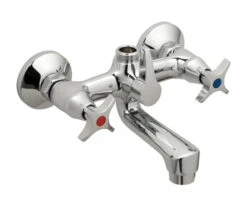 Vado Exposed Bath Shower Mixer Wall MountedWith 3/4"" Threaded Outlet Without Rigid Riser - Cross Handle- AST-221/CD-C/P