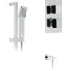 Vado Mix Concealed Thermostatic Shower Valve With Rectangular Back Plate - Mix-1710-V2-C/P -Luxury Bathroom Shop vado mix concealed thermostatic shower valve with rectangular back plate mix 1710 v2 c p