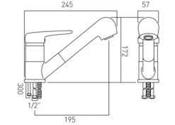 Vado Mono Sink Mixer Single Lever Deck Mounted With Pull-Out Handspray - CHE-152-C/P -Luxury Bathroom Shop vado mono sink mixer single lever deck mounted with pull out handspray che 152 c p
