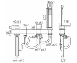 Vado Notion 3 Hole Bath Shower Mixer Single Lever Deck Mounted Without Spout For Use With Bath Filler Waste And Overflow : Chrome - Not-132/Ns-C/P -Luxury Bathroom Shop vado notion 3 hole bath shower mixer single lever deck mounted without spout for use with bath filler waste and overflow chrome not 132 ns c p 1