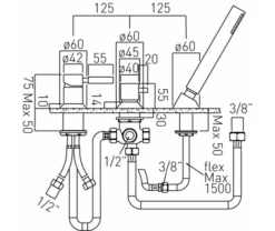 Vado Origins 3 Hole Bath Shower Mixer Single Lever Deck Mounted Without Spout For Use With Bath Filler Waste And Overflow: Chrome - Ori-132/Ns-C/P -Luxury Bathroom Shop vado origins 3 hole bath shower mixer single lever deck mounted without spout for use with bath filler waste and overflow chrome ori 132 ns c p 1
