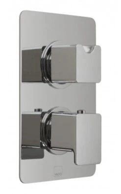 Vado Phase 1 Outlet 2 Handle Concealed Thermostatic Shower Valve Wall Mounted : Chrome - Pha-148C-3/4-C/P
