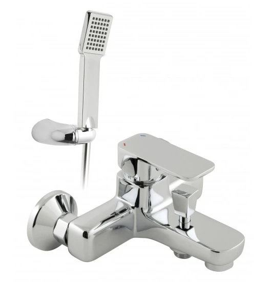 Vado Phase Exposed Bath Shower Mixer Single Lever Wall Mounted With Shower Kit (Chrome) - Pha-123+K-C/P 3 Vado Phase Exposed Bath Shower Mixer Single Lever Wall Mounted With Shower Kit (Chrome) - Pha-123+K-C/P